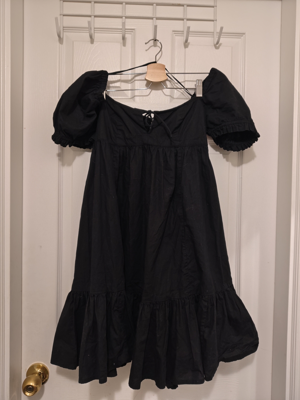 Urban Outfitters Black Puff Sleeves Babydoll Mini Dress